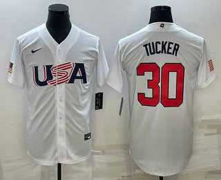 Mens USA Baseball #30 Kyle Tucker 2023 White World Baseball Classic Stitched Jerseys->2023 world baseball classic->MLB Jersey